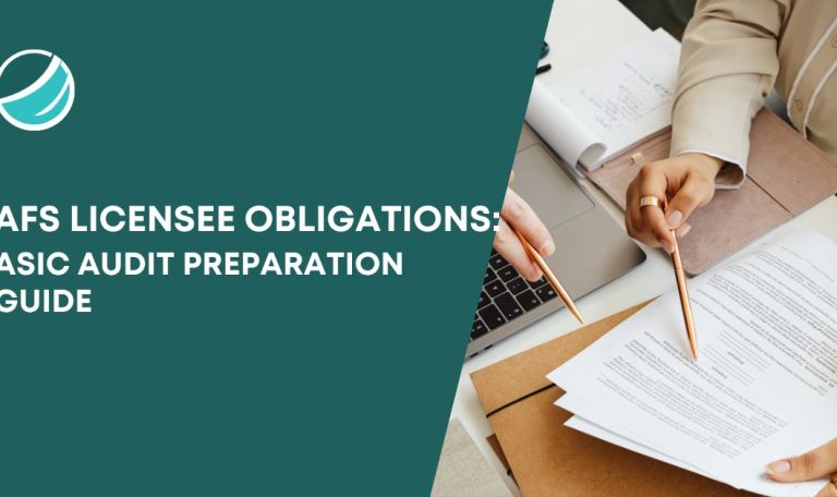 AFS Licensee Obligations: ASIC Audit Preparation Guide – professionals reviewing audit documents and compliance paperwork.